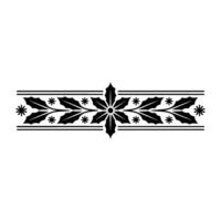 Elegant Black and White Christmas Holly Border - Ornament vector