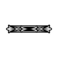 Ornate Black Floral Border Element on White Background - Ornament vector