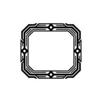 Geometric Art Deco Frame Black and White Border - Pattern vector