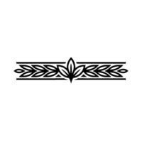 Elegant Black Leaf Border on White Background, Decorative Element - Ornament vector