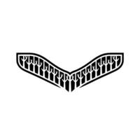 Abstract Black Forest Wing on White Background vector