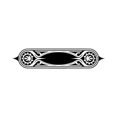 Black and White Ornamental Banner, Minimalist Style, Decorative Element