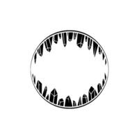 Geometric Crystal Frame on Silver Background vector