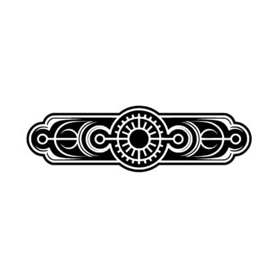 Art Deco Geometric Ornament in Black White
