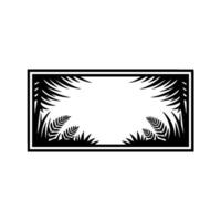 Minimalist Black and White Jungle Frame vector