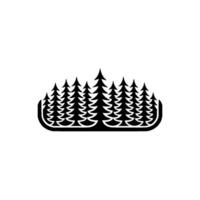 Stylized Black Forest Silhouette on White Background, Minimalist vector