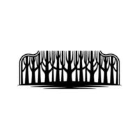 Stylized Forest Silhouette on White, Minimalist Nature vector
