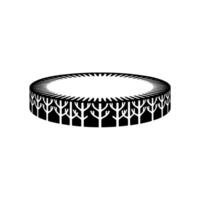 Abstract Geometric Forest Ring Illustration - Minimalist vector