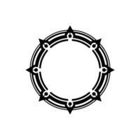 Geometric Circular, Black and White, Minimalist Emblem vector
