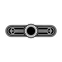 Art Deco Gear Element Sleek, Minimalist Black White vector