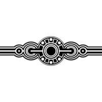 Geometric Black White Decorative Border Element - Abstract vector