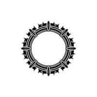 Geometric Circle Frame with Spikes, Modern Element vector