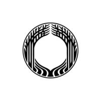 Modern Minimalist Tree Black White Circular vector
