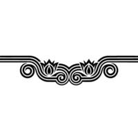 Minimalist Floral Border in Black and White, Decorative Element vector