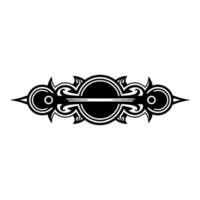 Ornate Black and White Element on Cream Backdrop vector