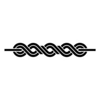 Black and White Intertwined Rope Pattern, Minimalist vector
