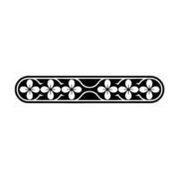 Elegant Floral Border Ornament, Black White, Repeating Pattern vector