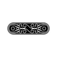 Minimalist Ornament - Black and White Swirls, Element vector