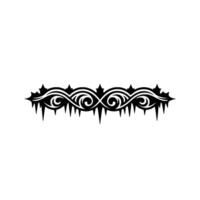 Ornamental Black Swirl Pattern with Spikes on White Background vector