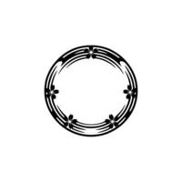Minimalist Floral Circle Frame Elegant on White vector