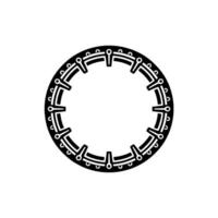 Geometric Circle Ornament Black and Copper on White vector