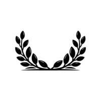 Elegant Leaf Laurel Wreath, Minimalist, Monochromatic, Decorative Element vector