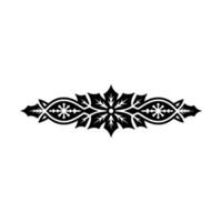 Elegant Black Floral Border Ornament on White Background - Isolated vector