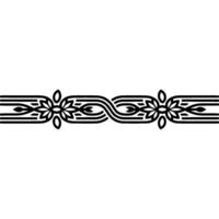 Decorative Floral Border Element Black and White Line Art on Gradient Background vector