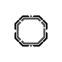 Minimalist Geometric Octagon Frame on White, Modern vector