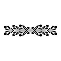 Black Floral Ornament, Minimalist Element vector