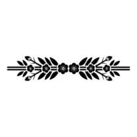Elegant Black Floral Border - Decorative Element vector