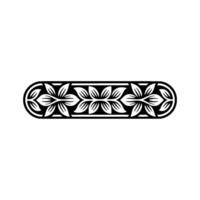 Elegant Floral Border in Black and White on Light Grey Background vector