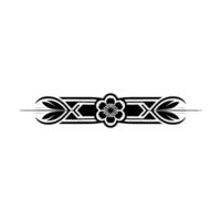 Elegant Floral Element in Black on White, Illustration vector