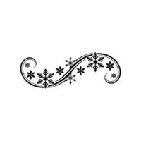 Black White Snowflake Swirl vector