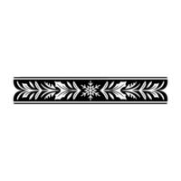 Elegant Black and White Christmas Border with Snowflake and Foliage vector