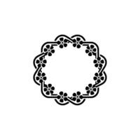 Minimalist Floral Frame, Black and White for Invitations vector