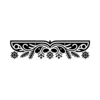 Elegant Black White Winter Ornament Border vector
