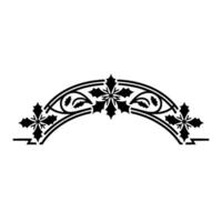 Festive Black and White Holly Arch Element vector