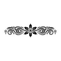 Elegant Black Ornamental Border with Snowflake Elements vector