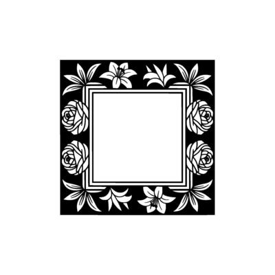 Floral Frame - Elegant Monochrome for Invitations, Cards, and More