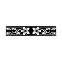 Floral Border in Black and White, Decorative Pattern vector