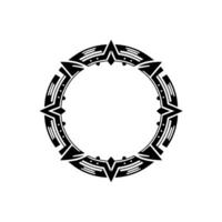 Elegant Black White Circular Frame Element for Branding vector