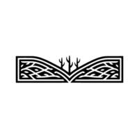 Geometric Black and White Border with Stylized Trees vector