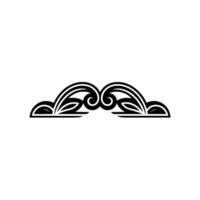Elegant Art Deco Ornament Decorative Border in Black on White Background vector