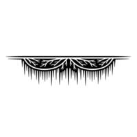 Icicle Border with Leafy Minimalist Black and White vector