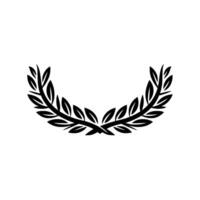 Minimalist Laurel Wreath Illustration on White Background - Leaves vector