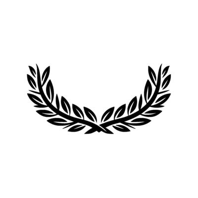 Minimalist Laurel Wreath Illustration on White Background - Leaves