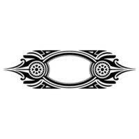 Ornate Black and White Geometric Frame with Gears, Minimalist vector