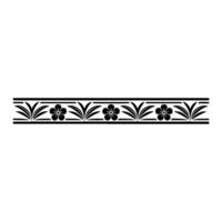 Minimalist Black Floral Border on White Background - Decorative vector