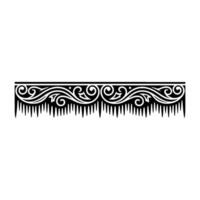 Ornamental Black Border with Decorative Swirls and Icicle-like Elements vector